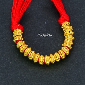 3.3mm 18k Solid Yellow Gold Fancy  Bali Spacer Findings Beads (2) or (10)