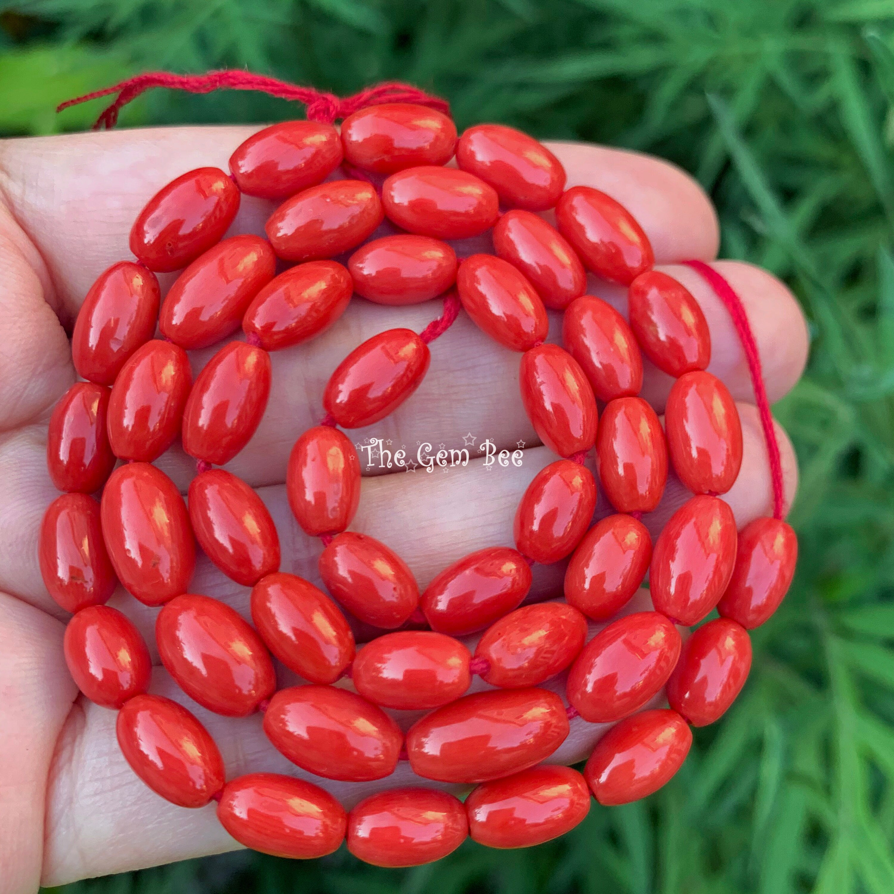 Natural Undyed Italian Sardinia Tomato Red Coral Center Drill