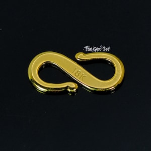 7.5mmx15mm 18k Solid Gold Heavy Hefty S Hook Clasp Finding