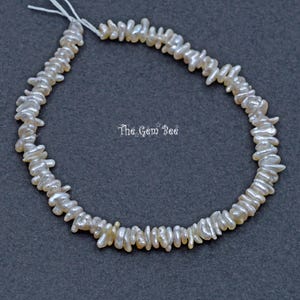 4mm Japanese Akoya Natural Saltwater Keshi Pearl Petal Beads 5 inch strand