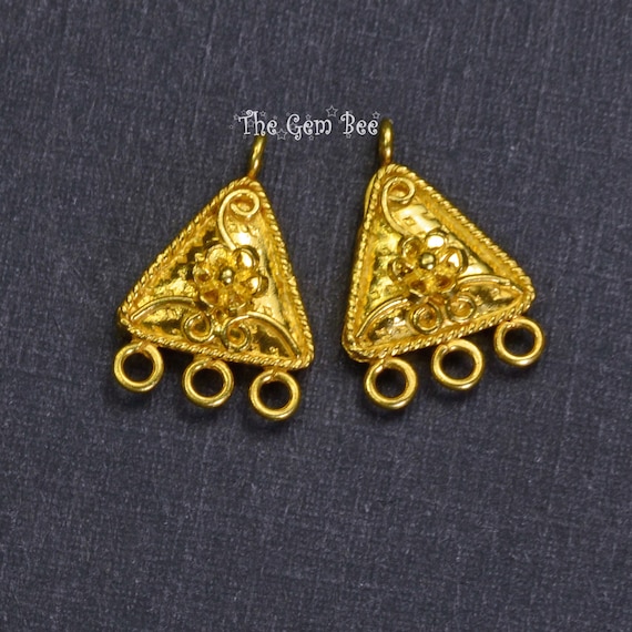 Buy 18k Solid Yellow Gold Earrings Old Fashioned Flower Chandeliers  Connectors Findings QTY 2 Online in India - Etsy