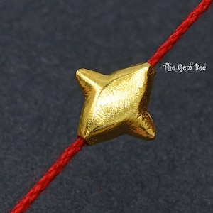 7.5mm 18k Solid Yellow Gold Hefty Star Spacer Findings Bead (1 piece)