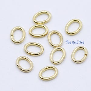 3mmx4mm 22 gauge 14k Solid Yellow Gold Oval Open Jump Rings (10)
