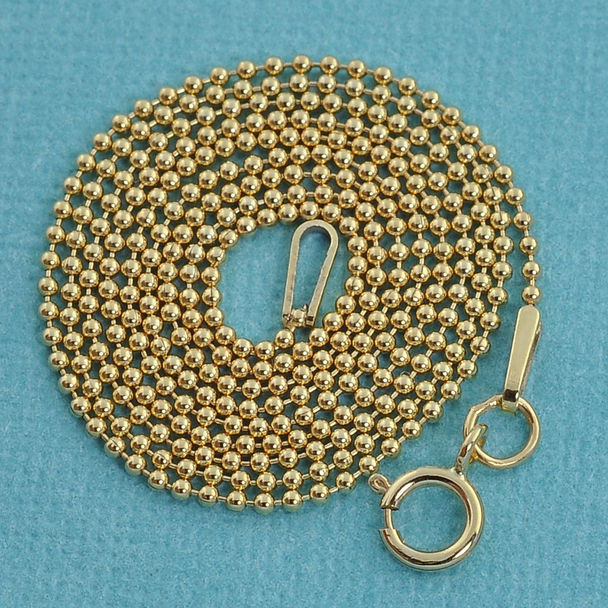 1MM 14k Gold Filled Ball Chain Necklace With Springring Clasp Etsy