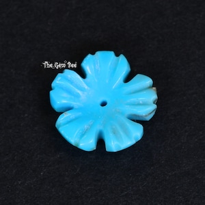 10.5MM Sleeping Beauty Turquoise Carved Flower Cup Bead (1)