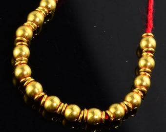 18k Solid Yellow Gold 3mm Lantern Spacer Findings Beads (10) or (50)