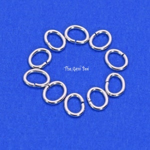 3mmx4mm 22 gauge 14k Solid White Gold Oval Open Jump Rings (10)