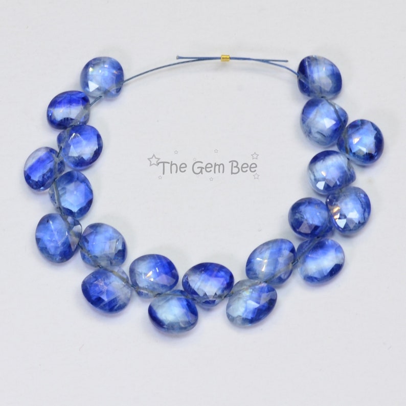 Gem Blue Kyanite Faceted Heart Briolettes Beads 20