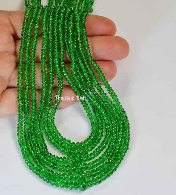 Crystal 4x6mm Opaque Ming Jade Green Rondelle Beads -Approx. 15.5 inch  strand