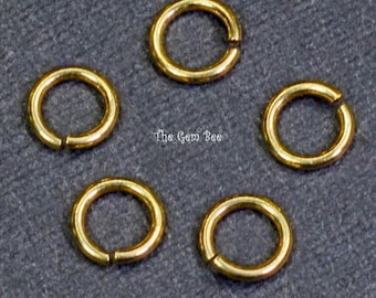 4MM 22 Gauge 18k Solid Yellow Gold Open Jump Rings Quantity (1) or (5) or (10)