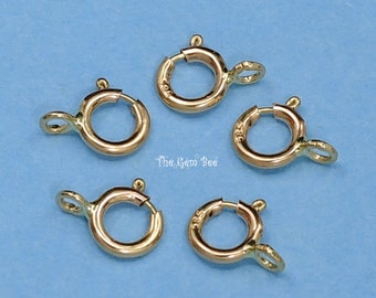 4.5MM 14k Solid Yellow Gold Spring Ring Clasp With OPEN Jump Ring Quantity: (1) or (5)