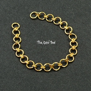3.5mm 18k Solid Yellow Gold 23 Gauge Fancy Round Cable Chain Extender 3 INCH Length