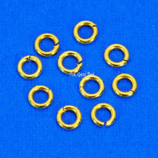 3MM 18k Solid Yellow Gold Open Jump Rings Quantity: (5) or (10)