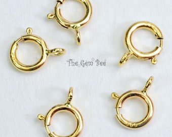 5.5MM 14k Solid Yellow Gold Spring Ring Clasp With OPEN Jump Ring (5) or (1) Made In USA