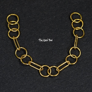 5.5mm 18k Solid Yellow Gold 22 Gauge Fancy Cable Chain Extender 3 INCH Length