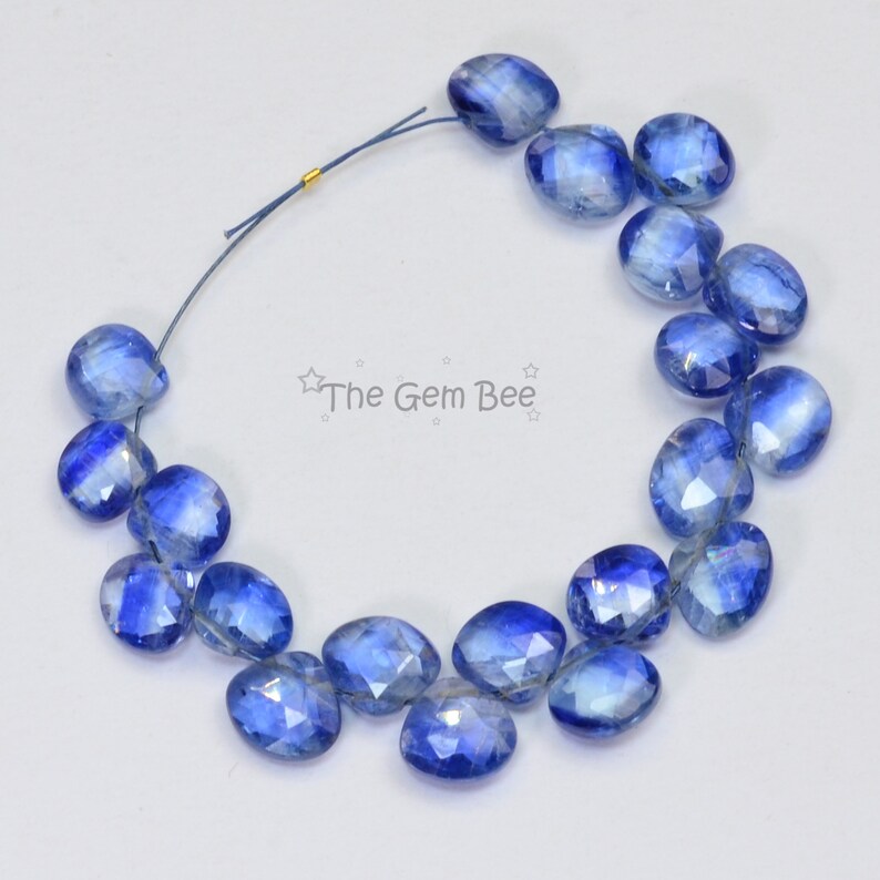 Gem Blue Kyanite Faceted Heart Briolettes Beads 20