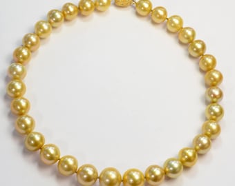 Collana Di Perle Dei Mari Del Sud, Oro Bianco Naturale 9-10 Mm - Gioiello Artigianale Per Matrimonio - Foto 4