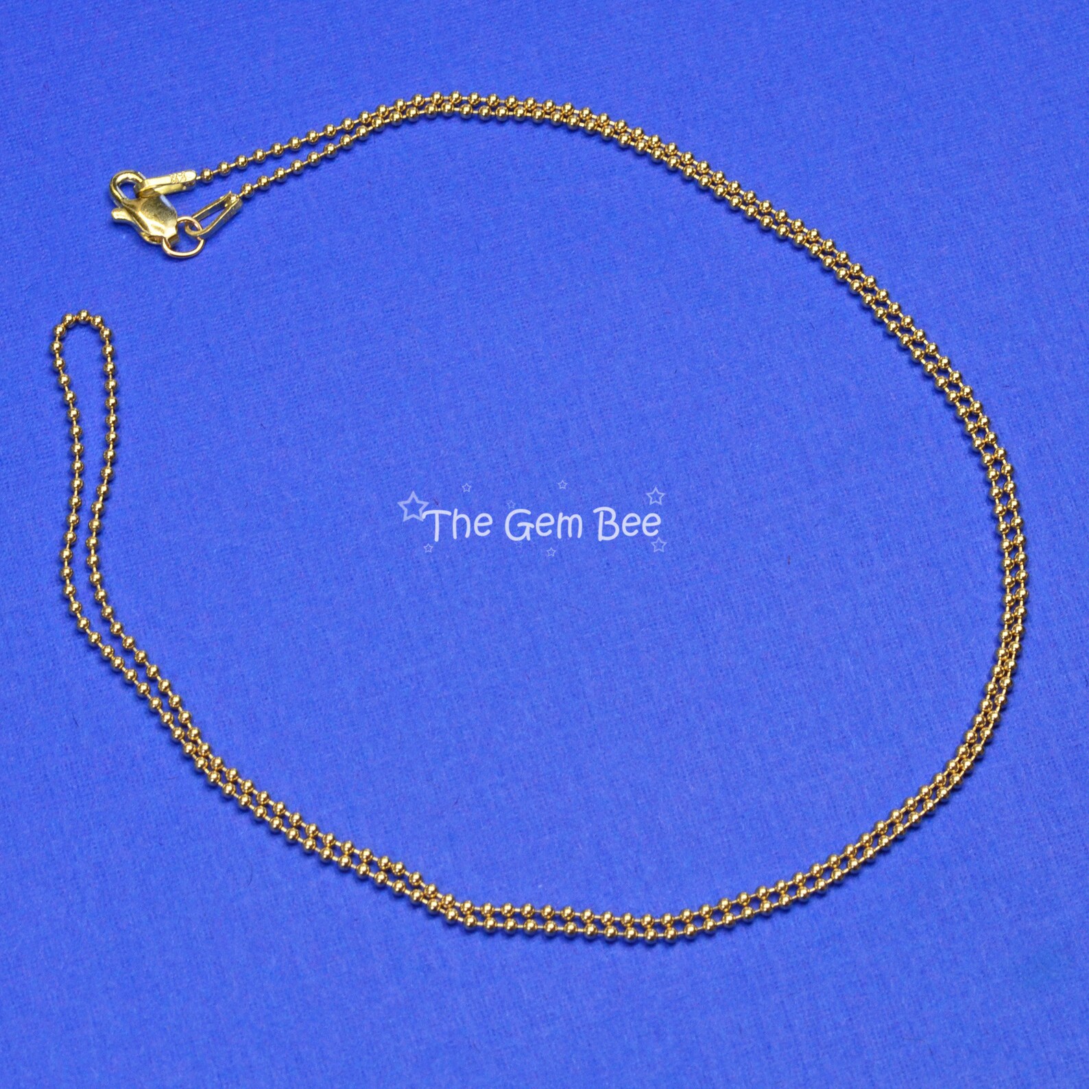 1.2mm 14K SOLID YELLOW GOLD Beaded Ball Chain Necklace 18 Inch Etsy