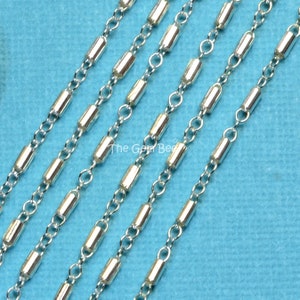 Sterling Silver Bulk Fancy Tube Chain 1.8mmx5.2mm Link Quantity: 1 foot or 5 Feet or 10 Feet