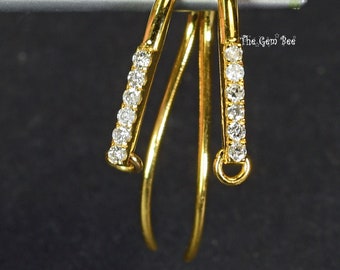 12mm x 15,5 mm 18k żółte złoto kolczyki z brylantami para