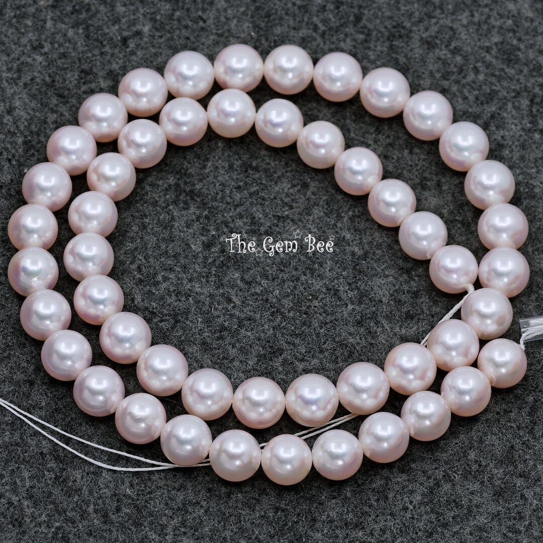 8MM-8.5MM FINEST Grade AAA Pink Overtone White Japanese Akoya