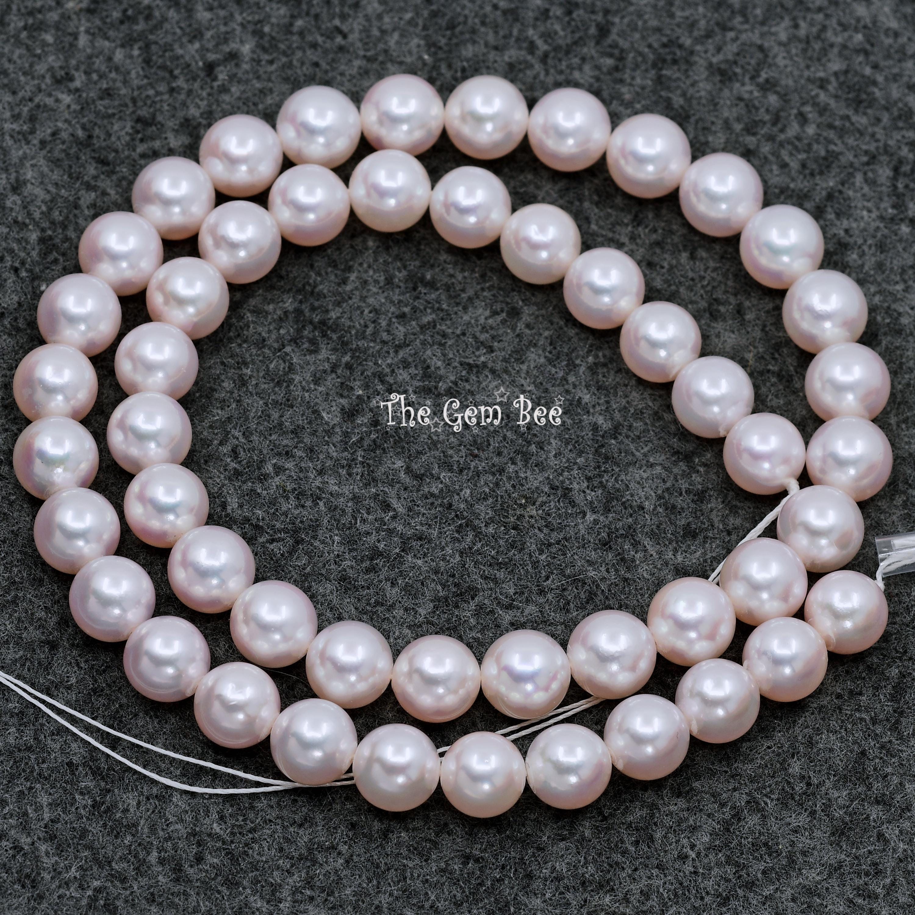 pearl ٩(๑❛ᴗ❛๑)۶pink 8MM-8.5MM FINEST Grade AAA Pink Overtone White Japanese Akoya