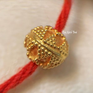 18k Solid Yellow Gold 9.5mm Fancy Granulation Sphere Spacer Finding Bead