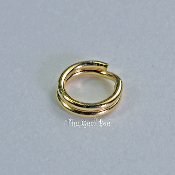 5MM 14K Solid Yellow Gold Key Rings Split Jump Ring Quantity: 1 or