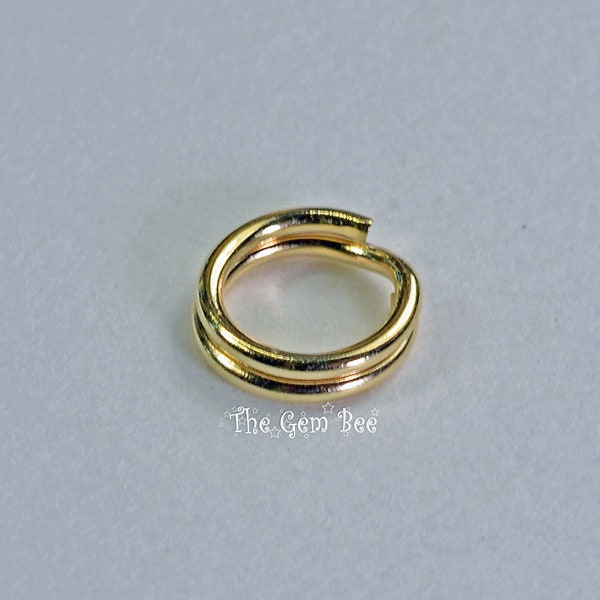 5MM 14K Solid Yellow Gold Key Rings Split Jump Ring Quantity: (1) or (5)