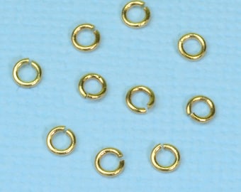 3MM 22 Gauge 14k Solid Yellow Gold Open Jump Rings (10) or (1)