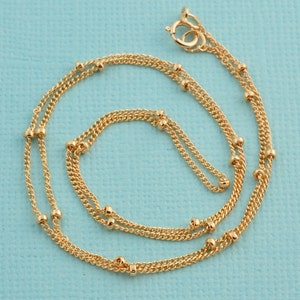 1.88MM 14K Gold Filled Satellite Chain Necklace With Springring Clasp 18&quot; Length
