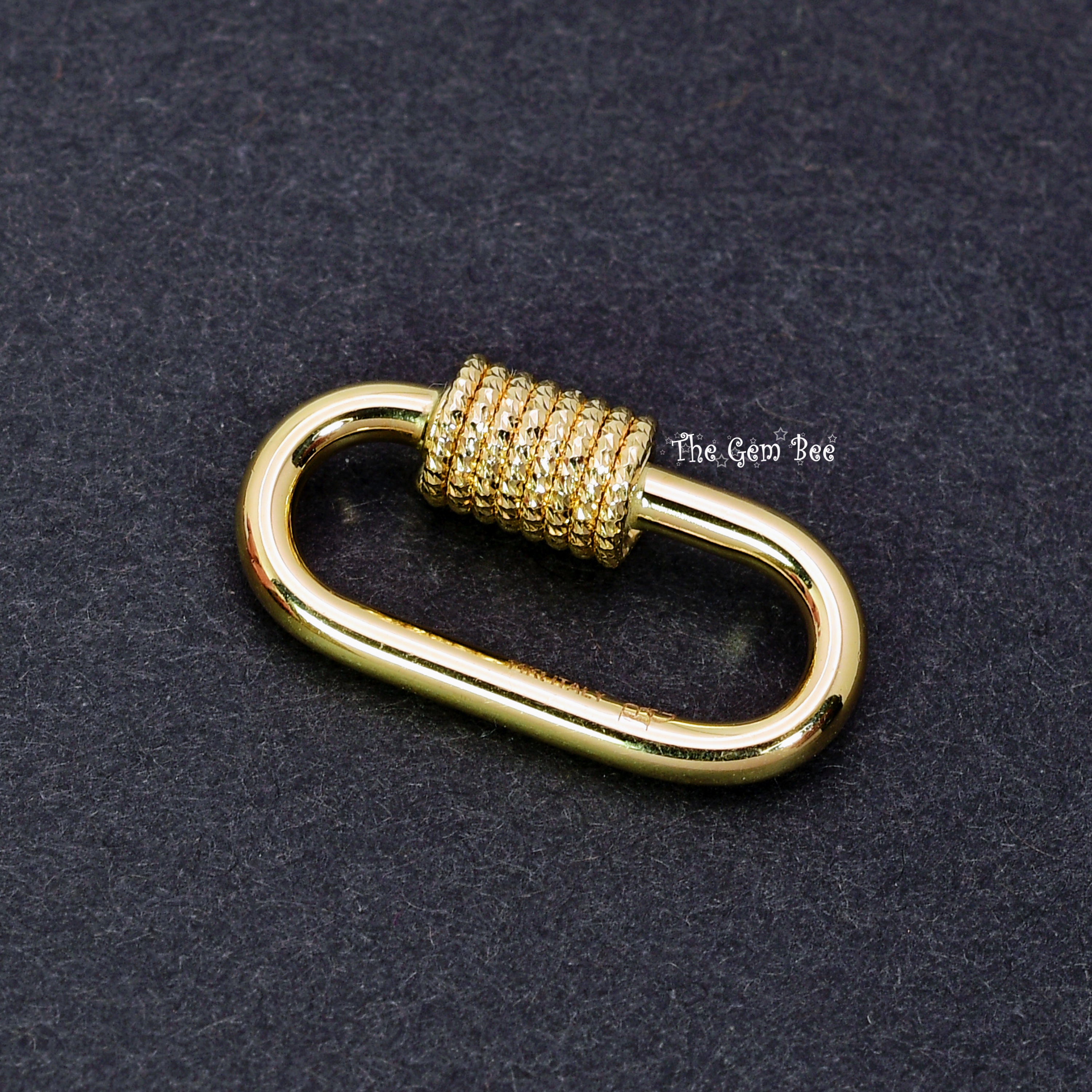 14k Soild Yellow Gold Carabiner Lock,14k Gold Carabiner Jewelry, Plain  Solid Gold Carabiner Lock, Oval Gold Carabiner Necklace,all Size, 