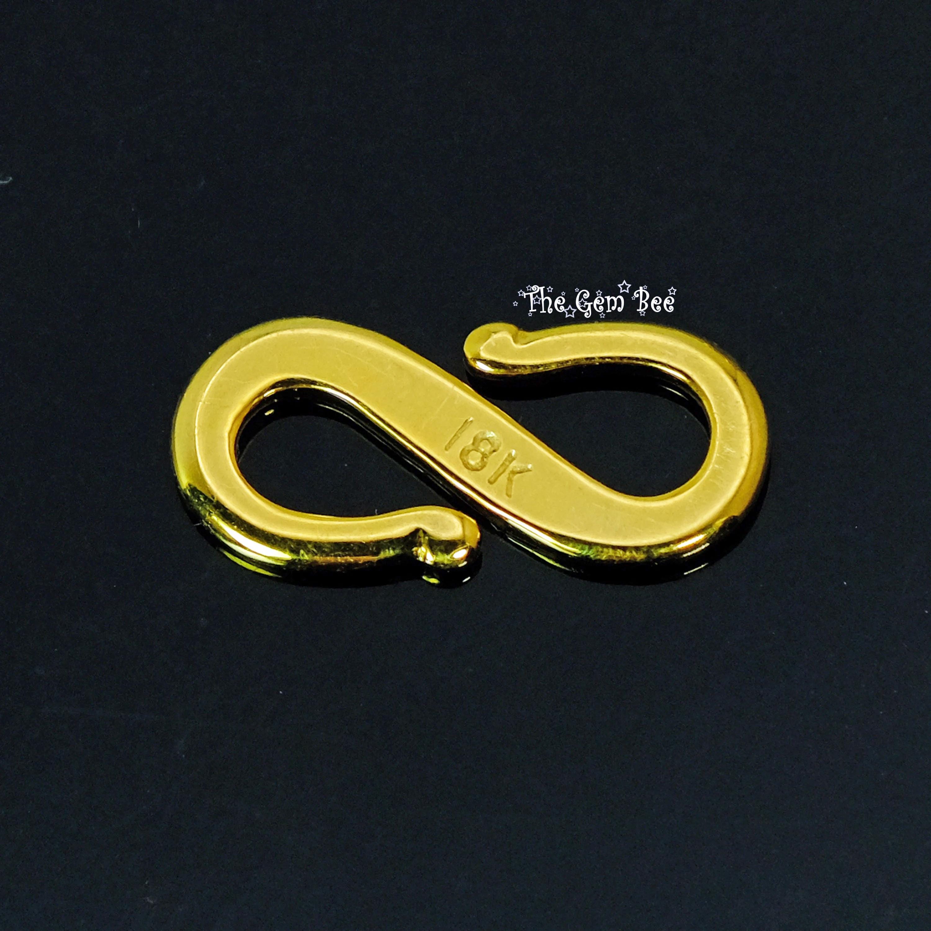 7mmx15mm 18k Solid Gold Heavy Hefty S Hook Clasp Finding - Etsy