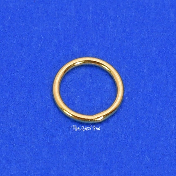 6MM 20 Gauge 14K Solid Yellow Gold Large Round CLOSED Jump Ring Finding