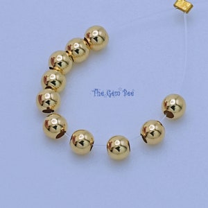 2.5MM 18k Solid Gold Smooth Round Bead Spacer (10)