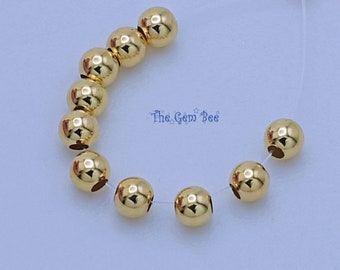 2.5MM 18k Solid Gold Smooth Round Bead Spacer (10)