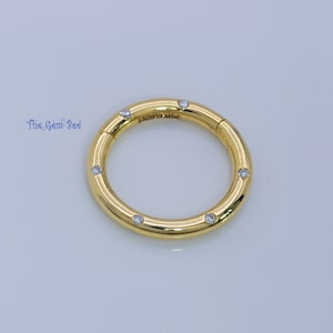 14,5 mm 14K Gelbgold Diamant Kreis Form Charme Halter Snap Locker Enhancer Anhänger