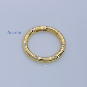 14.5mm 14K Solid Yellow Gold Diamond Circle Shape Charm Holder Snap Locker Enhancer Pendant