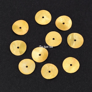 8mm 18k Solid Yellow Gold Handmade Wavy Disc Spacer Findings Beads Quantity: (2) or (10)
