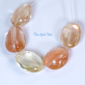 Schiller Oregon Sunstone Smooth Oval Nuggets Beads (5)