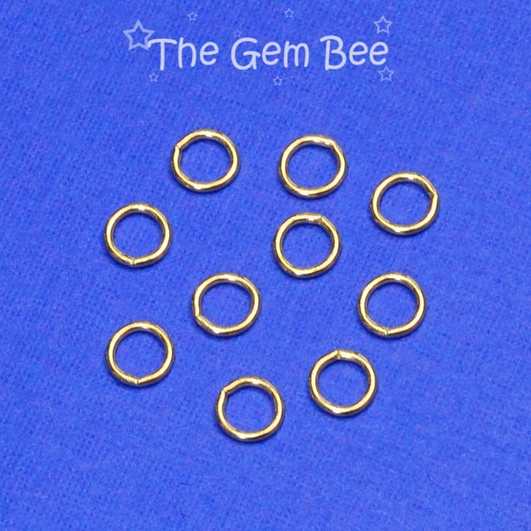 4.2MM 14K Solid Yellow Gold Round CLOSED Jump Rings Findings Quantity: (1) or (5) or (10)