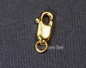Fecho de lagosta em ouro amarelo maciço 18k de 5 mm x 10,3 mm com argola aberta
