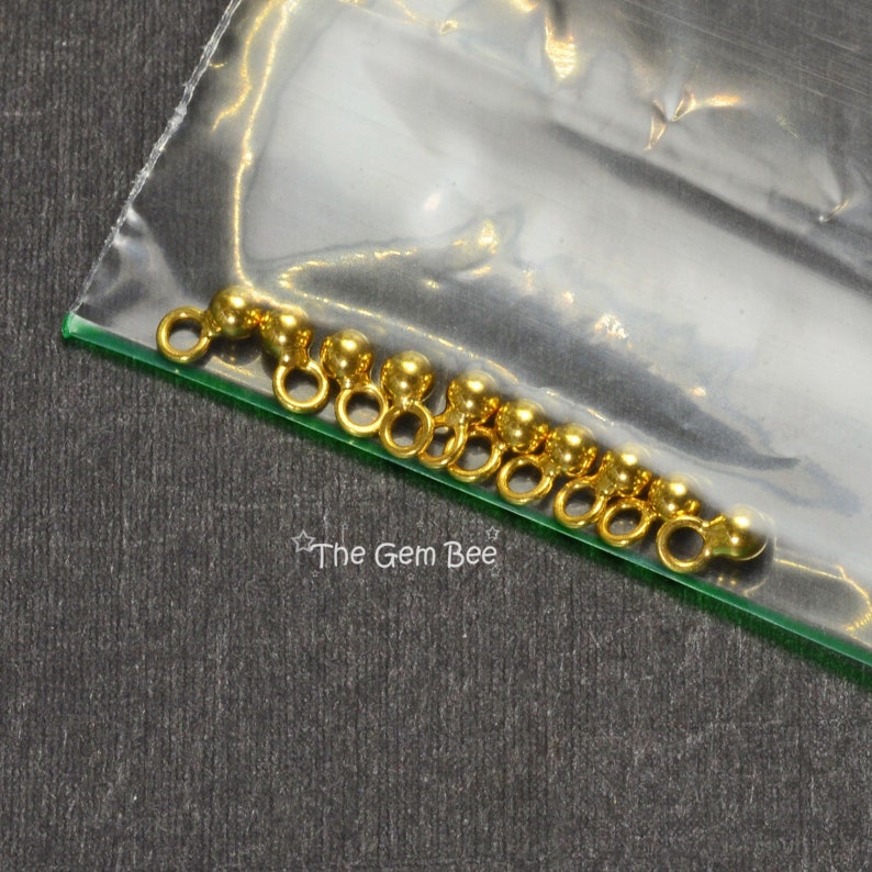 2.5mmx5.2mm 18k Solid Yellow Gold Handmade Petite Ball Charms 10 