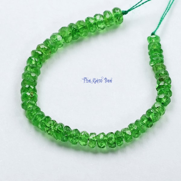 2.5mm-3.3mm Tsavorite Green Garnet Faceted Rondelle Beads 3 inch Strand