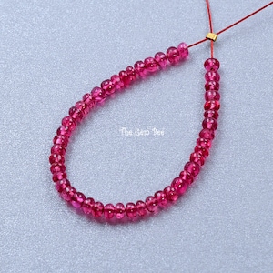 2.5mm Untreated No heat Neon Hot Pink Burmese Jedi Spinel Smooth Rondelle Beads 3 inch Strand