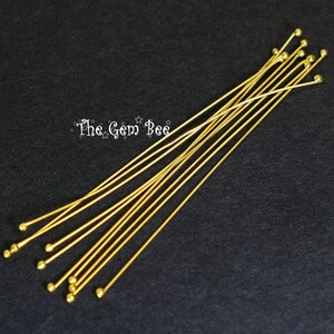 27 gauge 18k Solid Yellow Gold 2 INCH Double Headpin Quantity: (1) or (10)