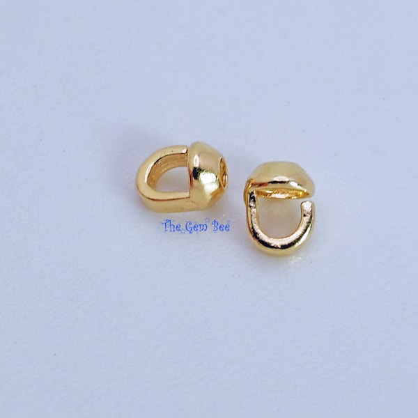 14K Solid Yellow Gold Crimp Hook Bead Tip Cup End Findings Quantity: (2) or (10)