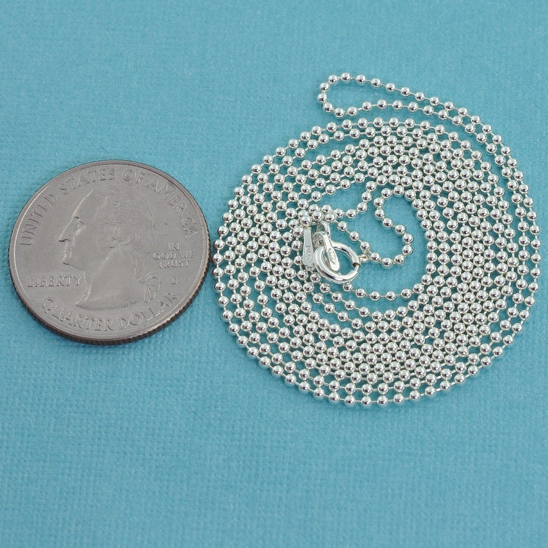1.5MM Sterling Silver Ball Chain Necklace With Springring Etsy