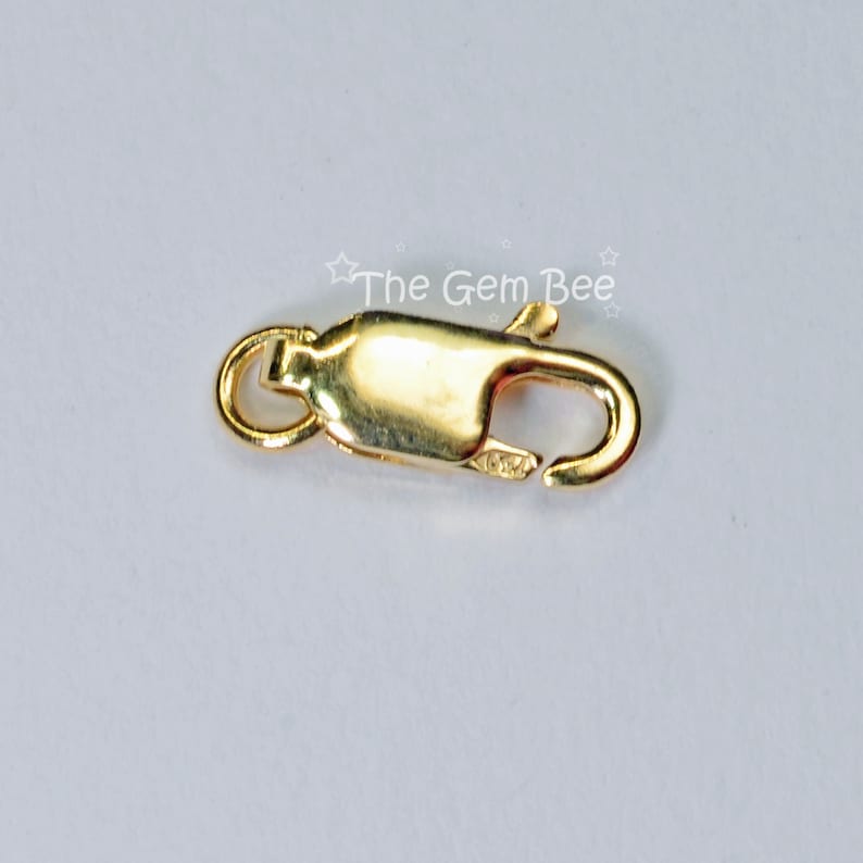 5MMx10.3mm 18k Solid Yellow Gold Lobster Clasp With Open Jump Etsy