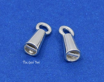 Sterling Silver Crimp Hook Cone Cups Ends Findings With Bars Quantity: (2) or (10)